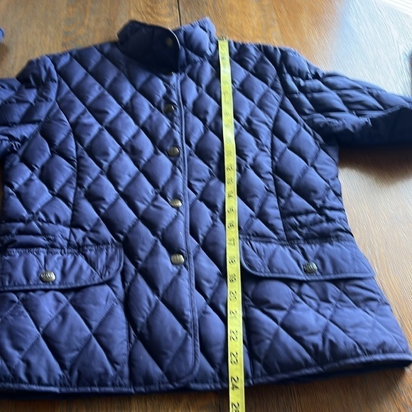Eddie Bauer Goose Down Quilted Jacket Size M Navy Snap Closure Front Pockets - Picture 12 of 16